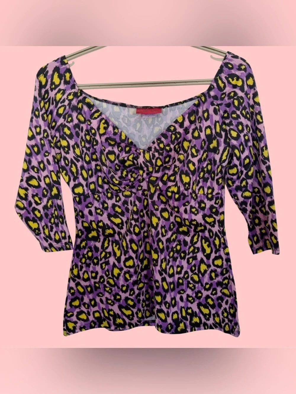 Deadly Dames Leopard purple, pink and yellow top. - Picture 1 of 3